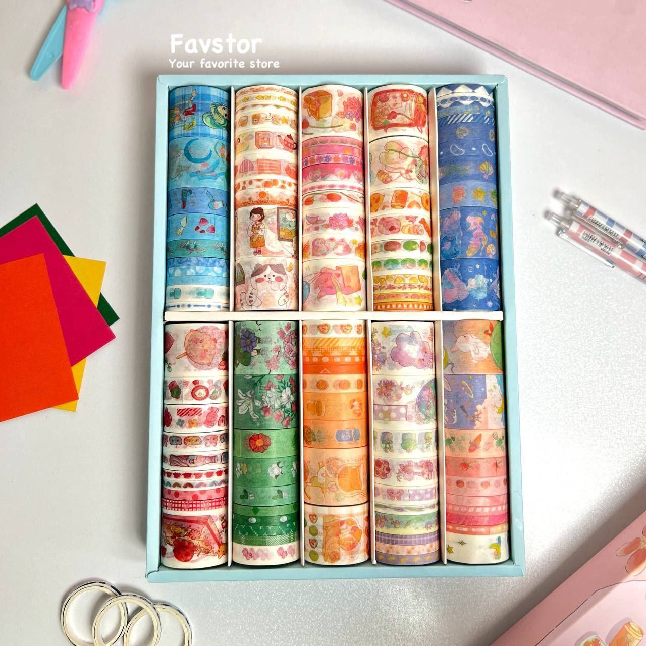 photo_2025-11-09_14-57-13 ست 10 عددی چسب واشی طرح دختر و خرگوش کد BS2203JHL-010 - Image 1