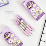 ست 5 عددی روان نویس کلیکی گریپ طرح دار MOKA طرح گل Daisy Whisper کد MK-3263 - Image 2