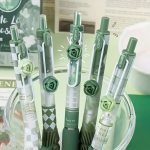 ست 5 عددی روان نویس کلیکی گریپ طرح دار MOKA طرح گل Mo Li Blossom کد MK-3265