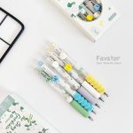 ست 5 عددی روان نویس کلیکی گریپ طرح دار MOKA طرح گل The Song of Gardenia کد MK-3266 - Image 3