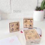 ست 4 عددی مهر چوبی مربعی سری WZ-X100 - Image 4