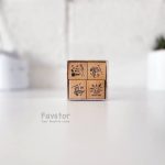 ست 4 عددی مهر چوبی مربعی سری WZ-X100 - Image 6