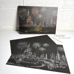 ست 2 عددی اسکرچ کارت طرح شهر رویایی city night view سایز A3 - Image 7