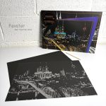 ست 2 عددی اسکرچ کارت طرح شهر رویایی city night view سایز A3 - Image 8