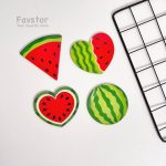 زیر لیوانی چوبی طرح هندوانه