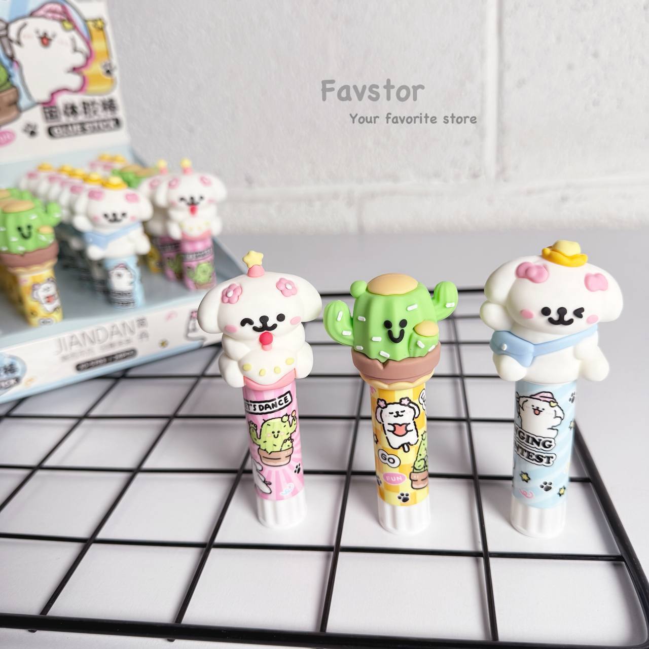 چسب ماتیکی JIANDAN طرح کاکتوس و سگ کد JD-5703