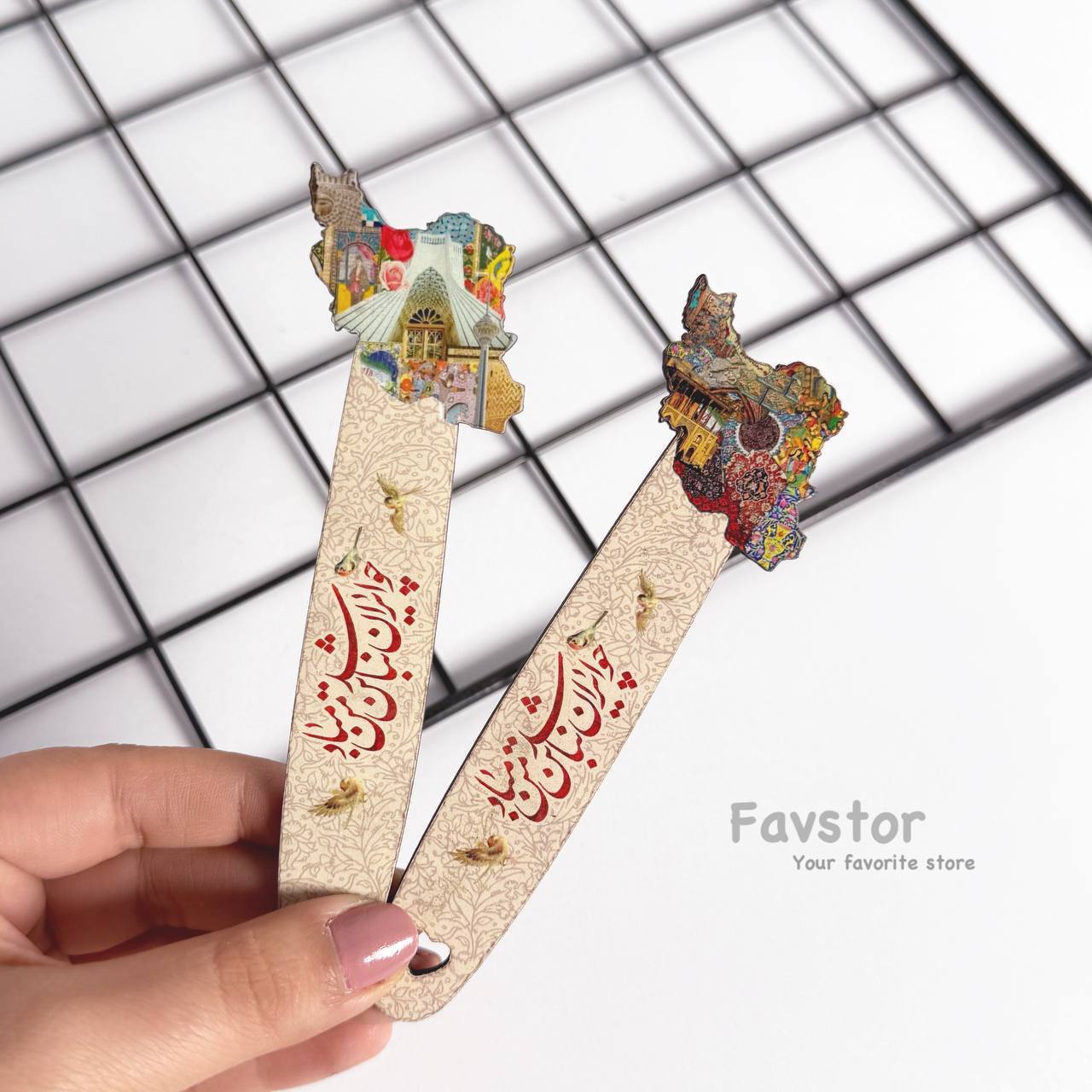 photo_2025-12-15_22-26-50 بوک مارک چوبی طرح ایران - Image 1