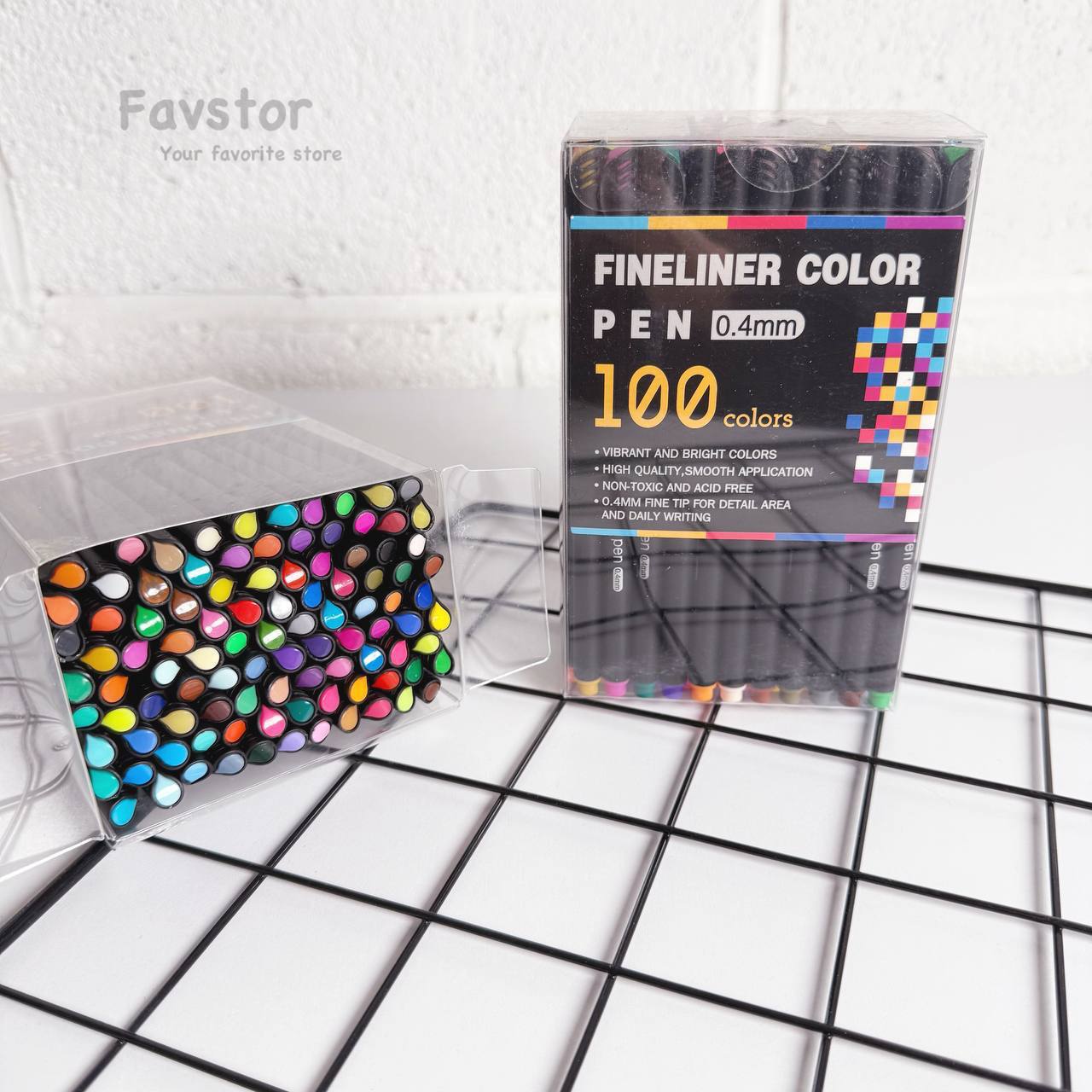 ست 100 رنگ روان نویس نوک نمدی