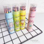 مداد رنگی 18 رنگ استوانه‌ای تراش‌دار طرح لابوبو کد 718 - Image 2