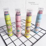 مداد رنگی 12 رنگ استوانه‌ای تراش‌دار طرح لابوبو کد 712 - Image 2