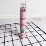 مداد رنگی 12 رنگ استوانه‌ای تراش‌دار طرح لابوبو کد 712 - Image 3