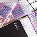 ست 9 عددی روان نویس مون لایت طیفی Languo طرح انیمه سری PURPLE STYLE کد K0556 - Image 2