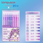 ست 9 عددی روان نویس مون لایت طیفی Languo طرح انیمه سری PURPLE STYLE کد K0556 - Image 3