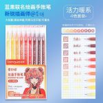 ست 9 عددی روان نویس مون لایت طیفی Languo طرح انیمه سری REDDISH YELLOW کد K0559 - Image 3