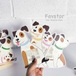 تقویم رومیزی پایه چوبی 1405 سویل طرح سگ های کیوت کد 1704 - Image 3