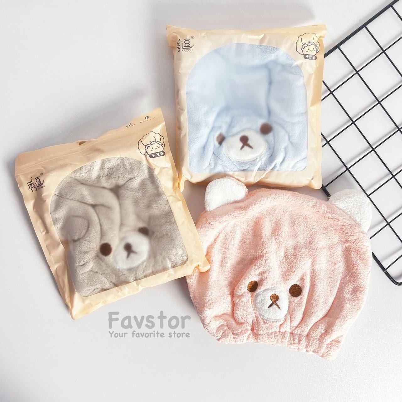 کلاه حمام حوله ای XIUDOU طرح تدی