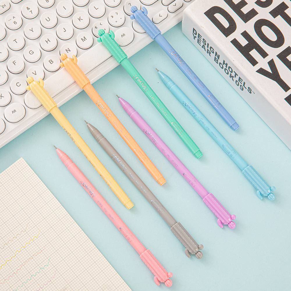 ست 8 عددی روان نویس رنگی Beisi طرح کاکتوس کد GP-3006