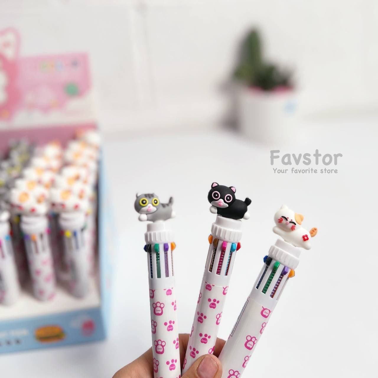 خودکار 10 رنگ طرح گربه کد PA-802