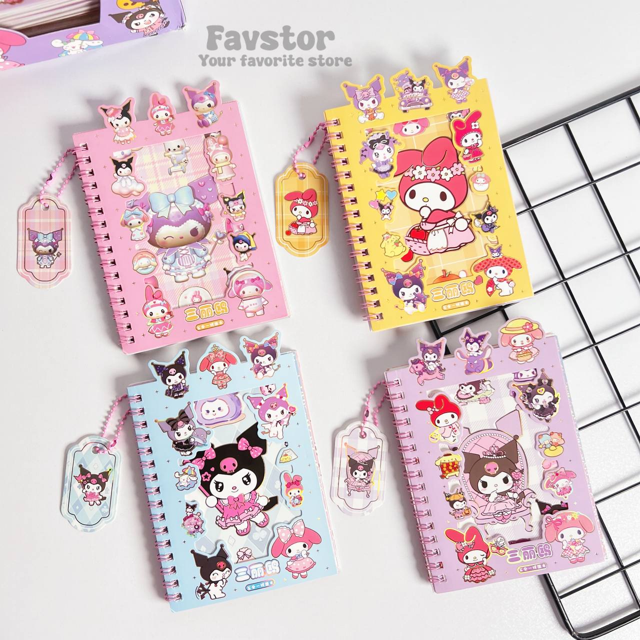 دفترچه استیکر دار آویزدار طرح کرومی کد XQCC