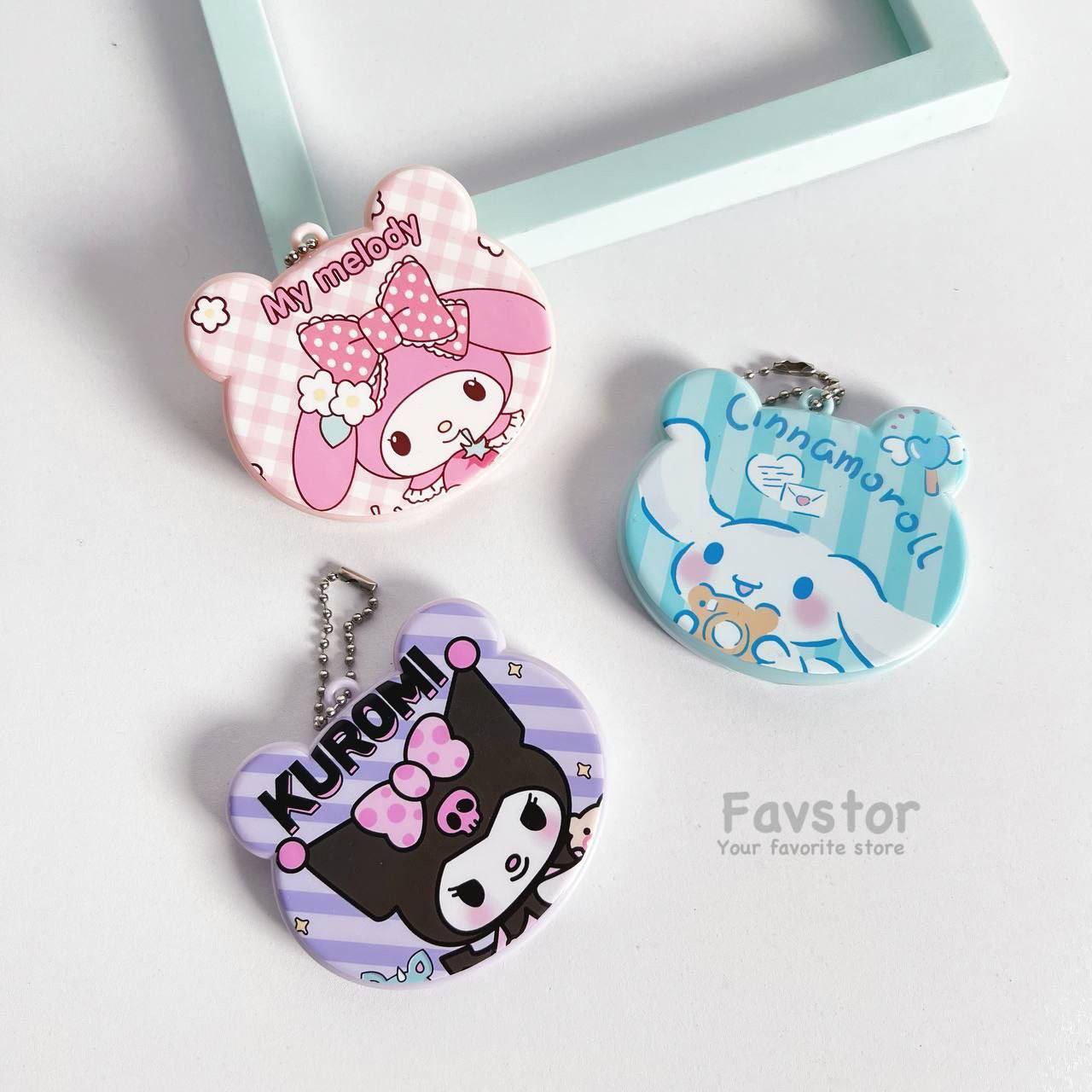 ست آینه و شانه آویزدار تاشو خرسی طرح کرومی و Sanrio کد 152